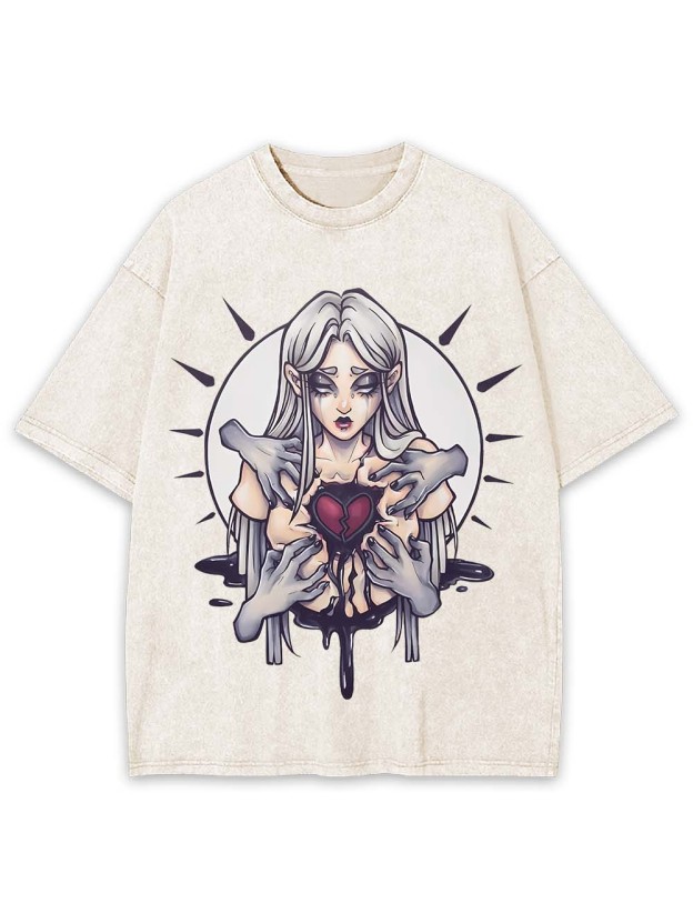 BROKEN HEART GRASP WASHED TSHIRT