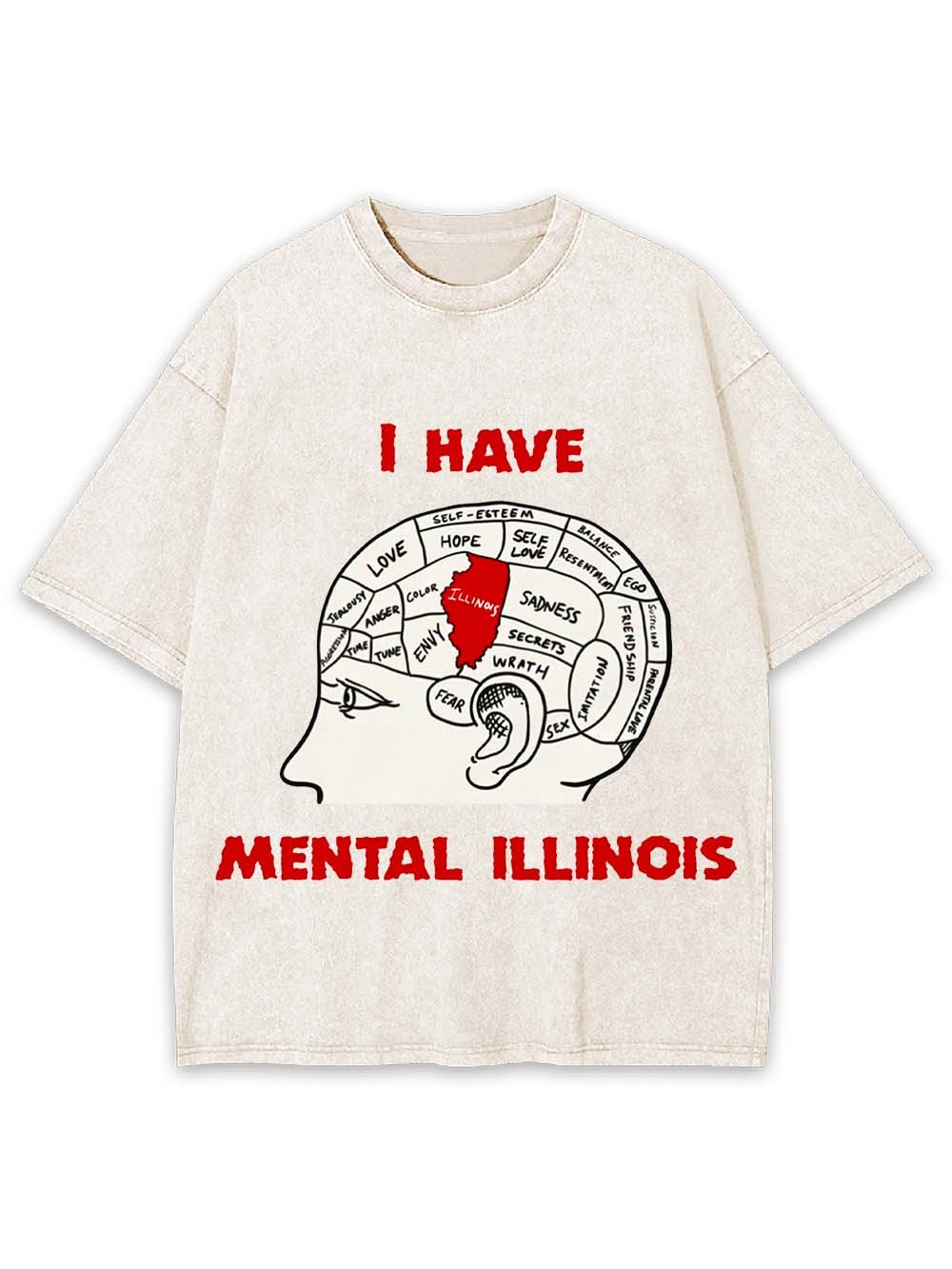 I HAVE MENTAL ILLINOIS WASHED TSHIRT