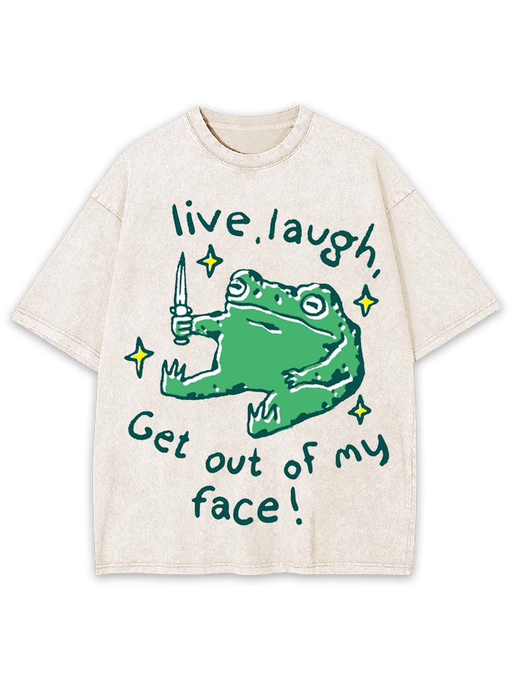 Live, Laugh, Threaten Washed Tshirt