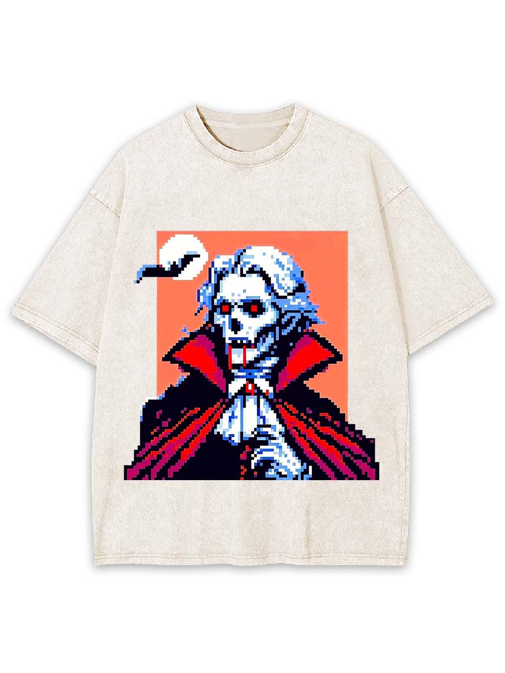 Pixelated Vampire Washed Tshirt