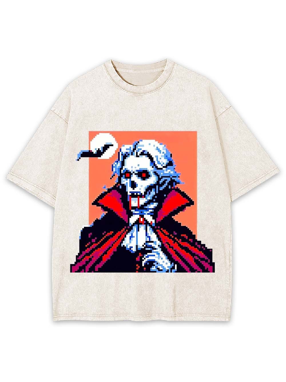 Pixelated Vampire Washed Tshirt