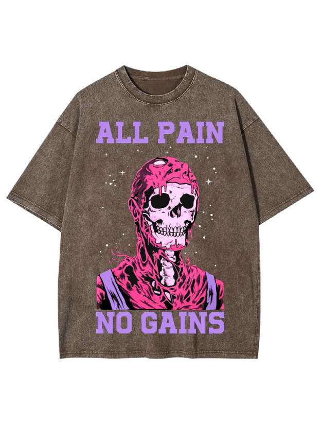 All Pain No Gains Washed Tshirt