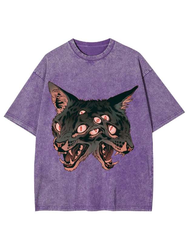 Two Headed Wolf Washed Tshirt