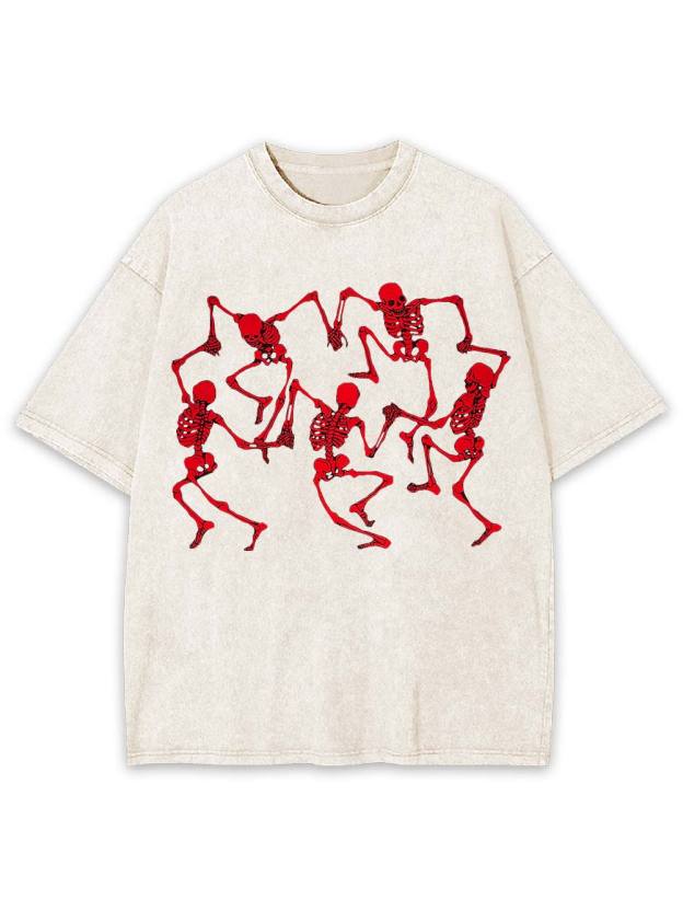 Dancing Skeletons Washed Tshirt