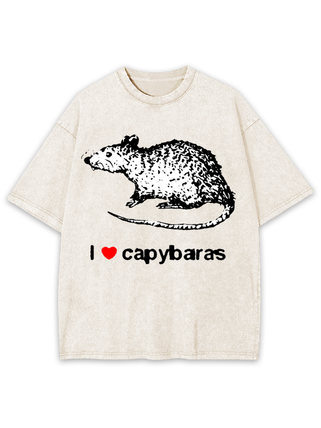 I Love Capybaras Washed Tshirt