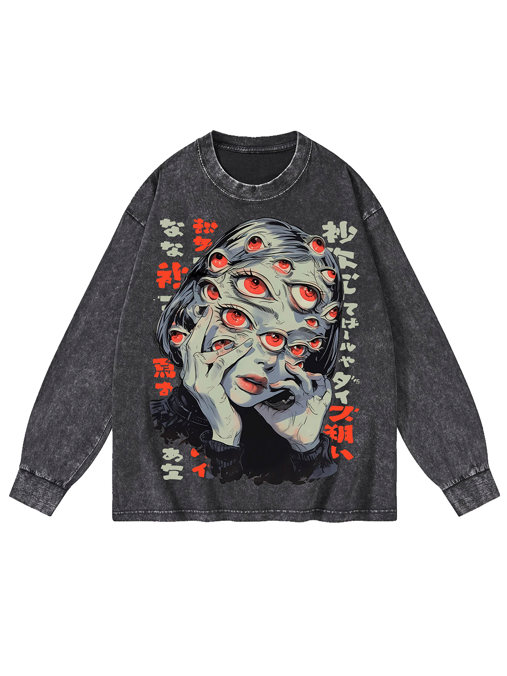 Thousand Eyes Gaze Washed Long-Sleeve Tshirt