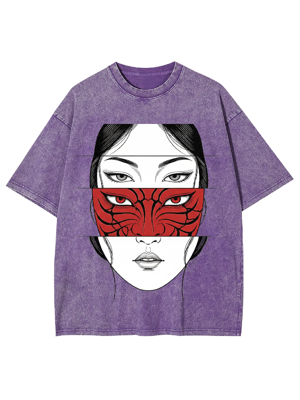 Crimson Mask Illusion Washed Tshirt