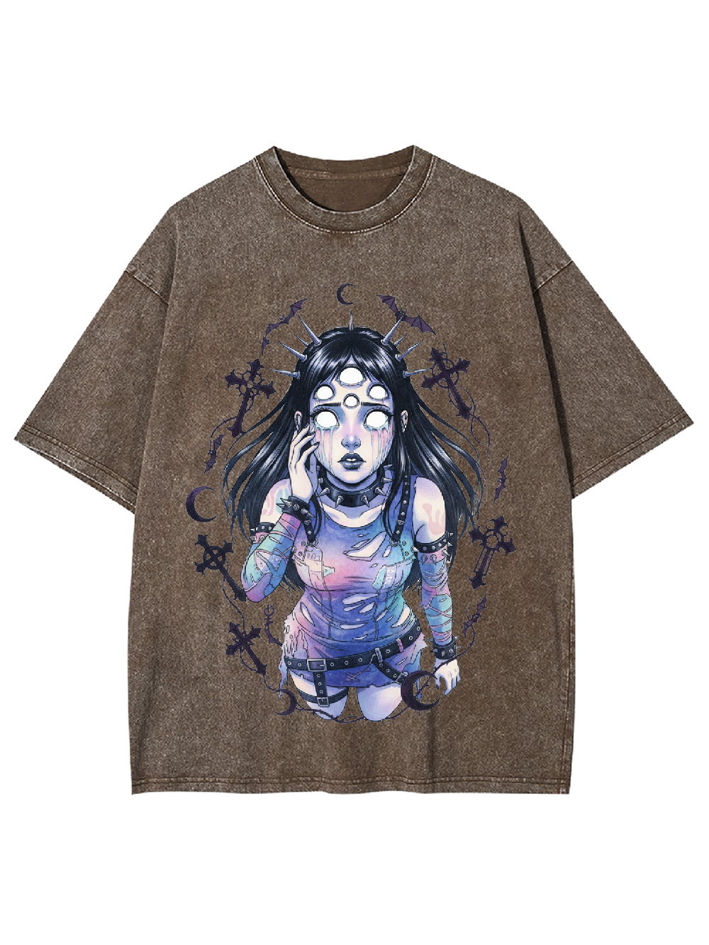 Multi-Eyed Punk Girl Washed Tshirt