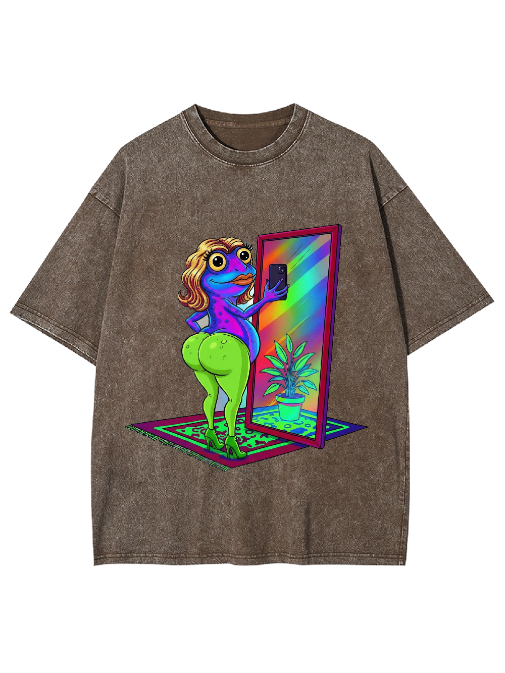 "Selfie Frog Diva Washed Tshirt