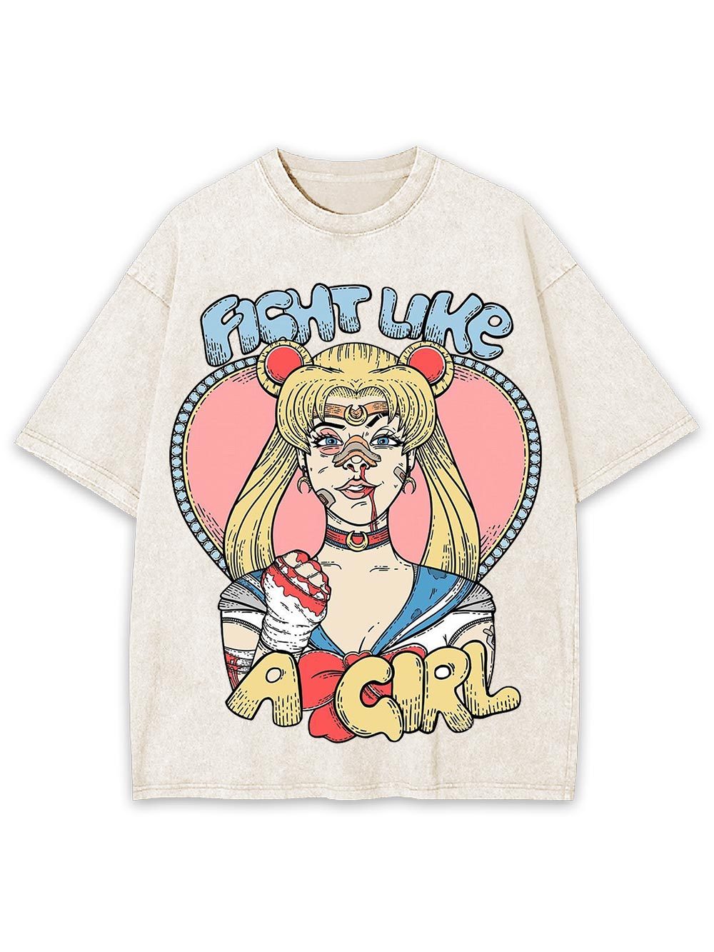 Ficht Like A Girl Washed Tshirt