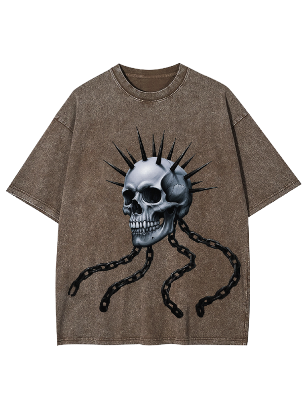 Chain Skull Washed Tshirt