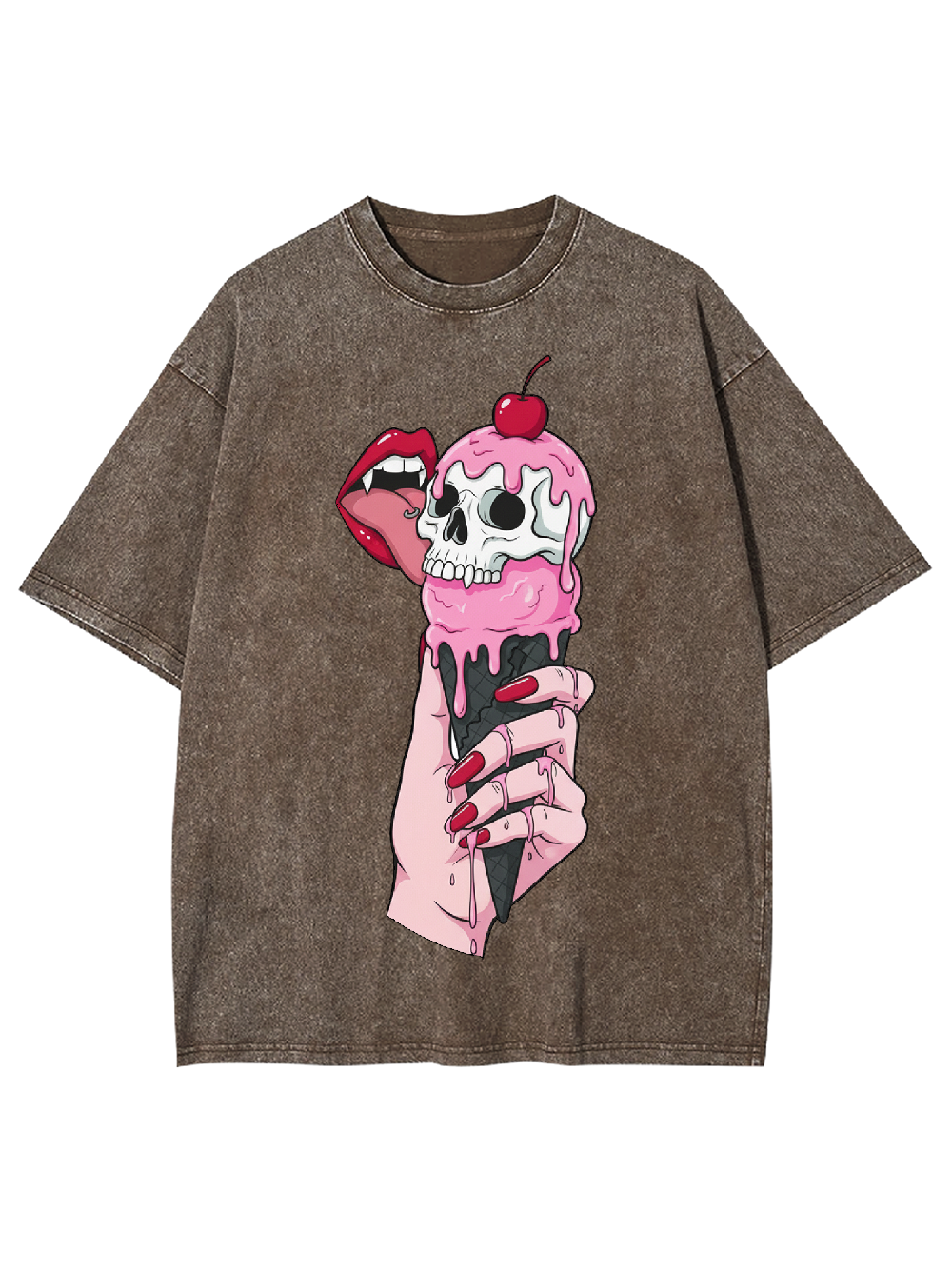 Skull Ice Cream Washed Tshirt