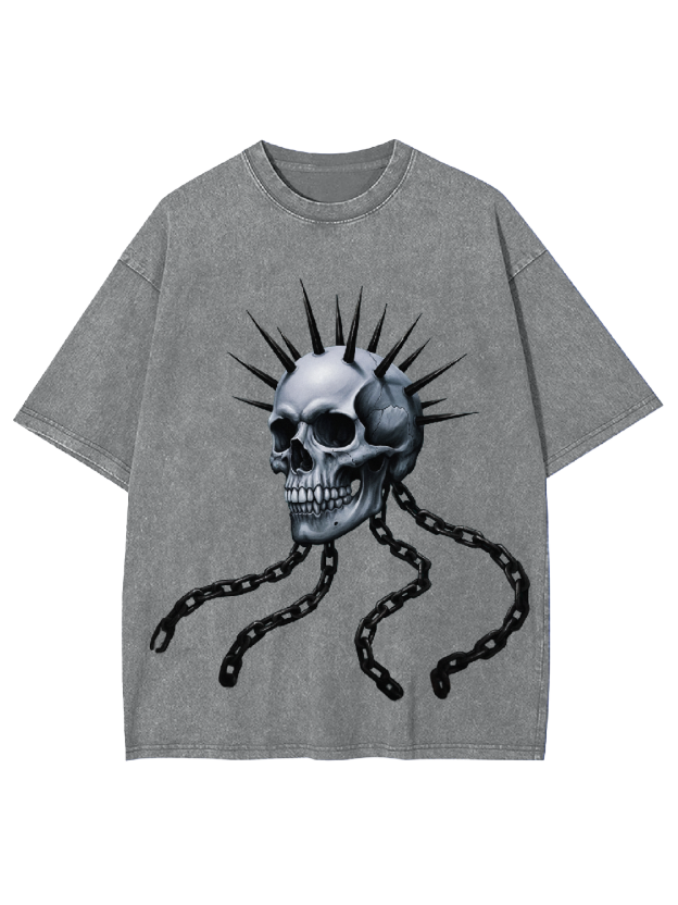 Chain Skull Washed Tshirt