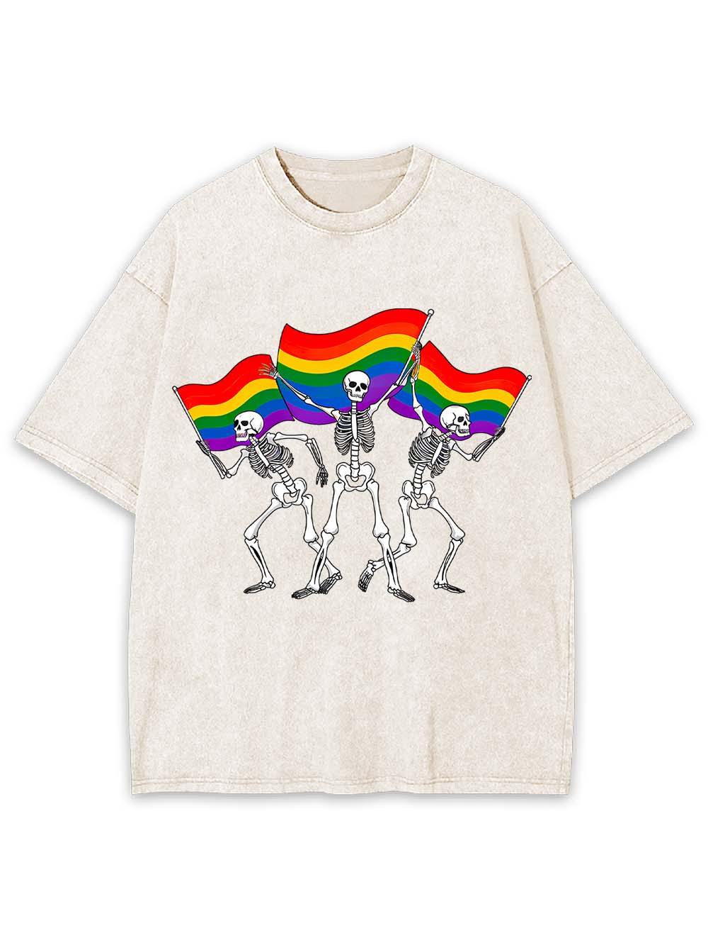 Pride Parade Skeletons Washed Tshirt