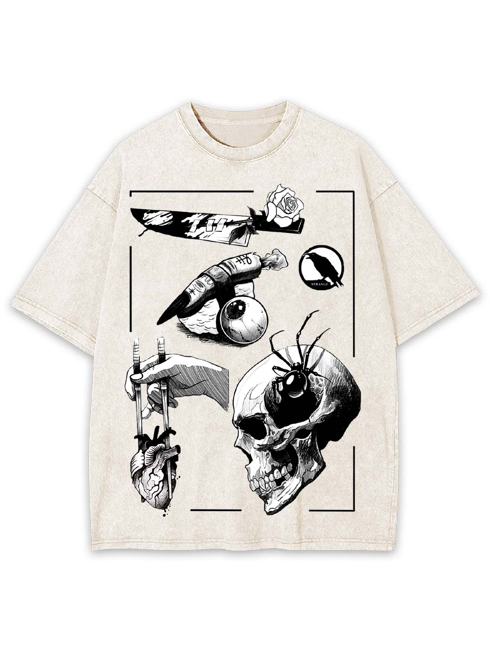 Dark Surreal Illustrations Washed Tshirt