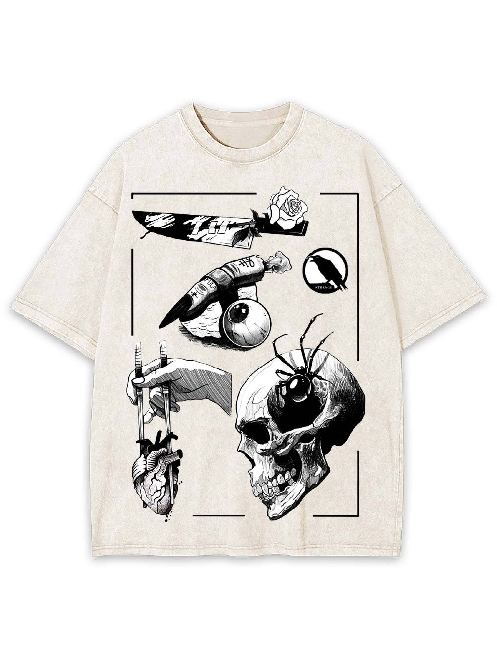 Dark Surreal Illustrations Washed Tshirt