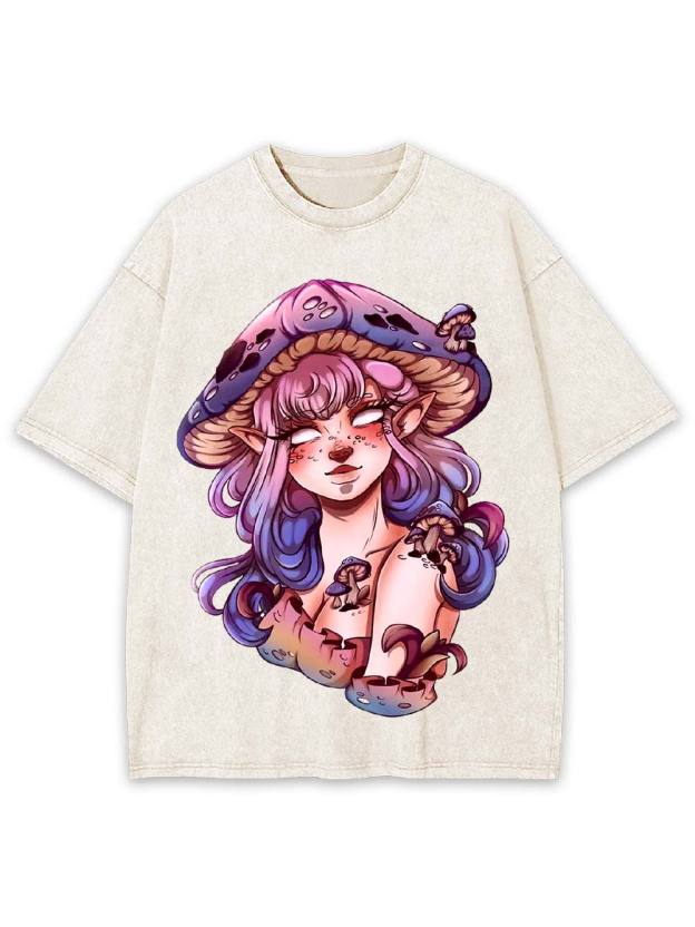 Mushroom Fairy Enchantress Washed Tshirt