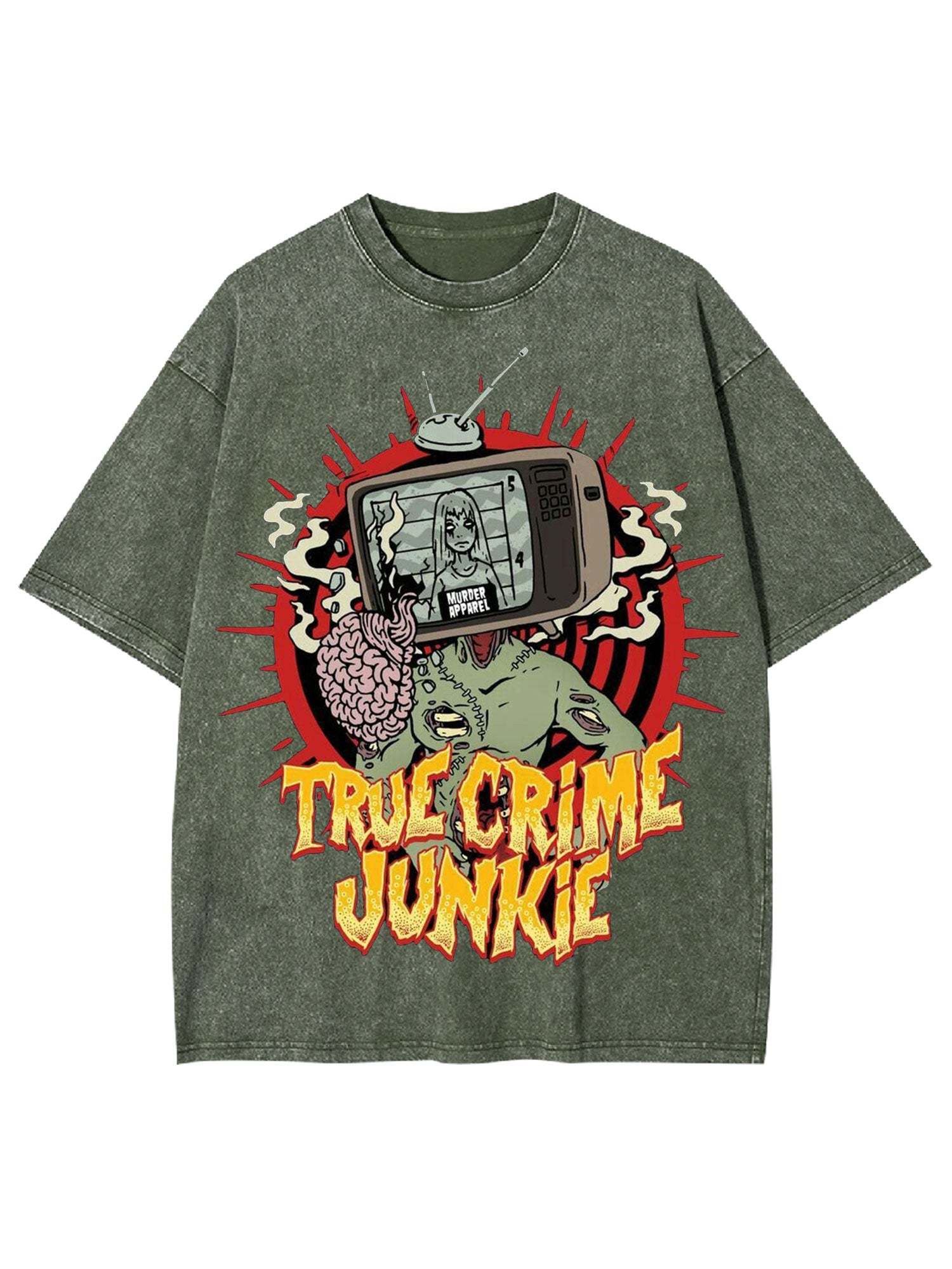 True Crime Junkie Washed Tshirt