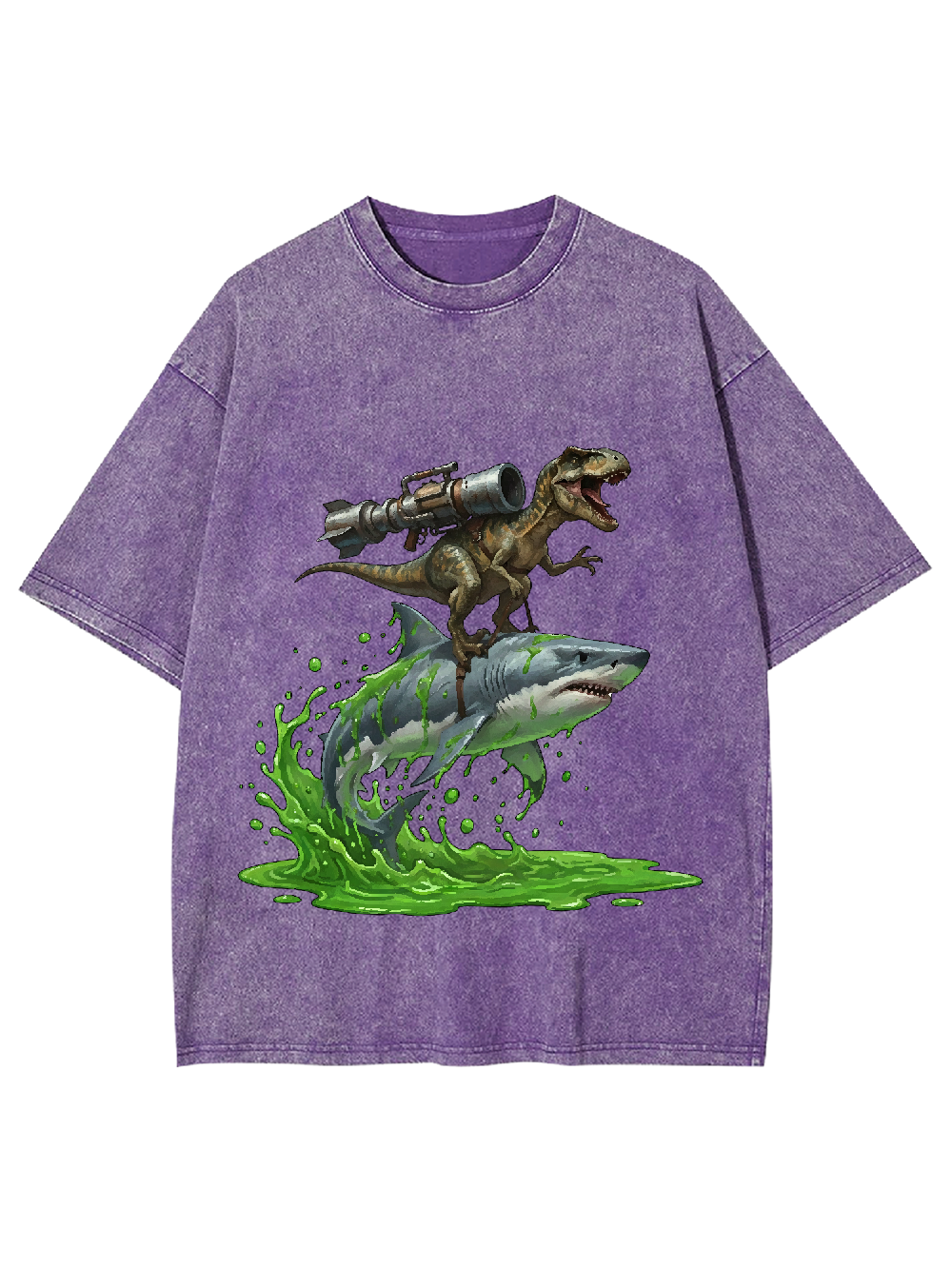 Shark-Riding T-Rex Washed Tshirt