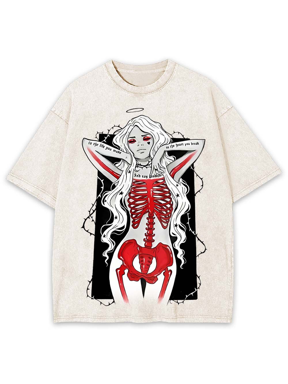 Angelic Skeleton Washed Tshirt