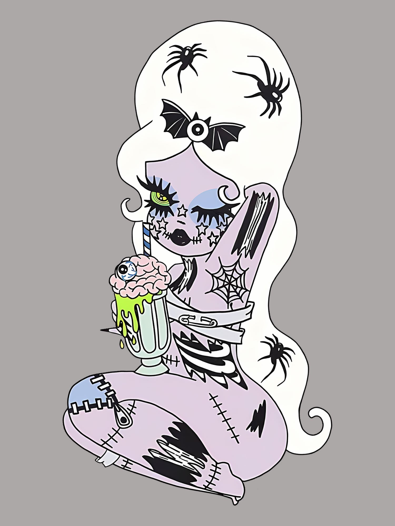 Spooky Milkshake Doll Washed Tshirt
