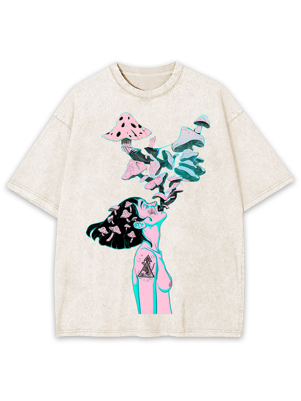 Mushroom Dreamscape Washed Tshirt