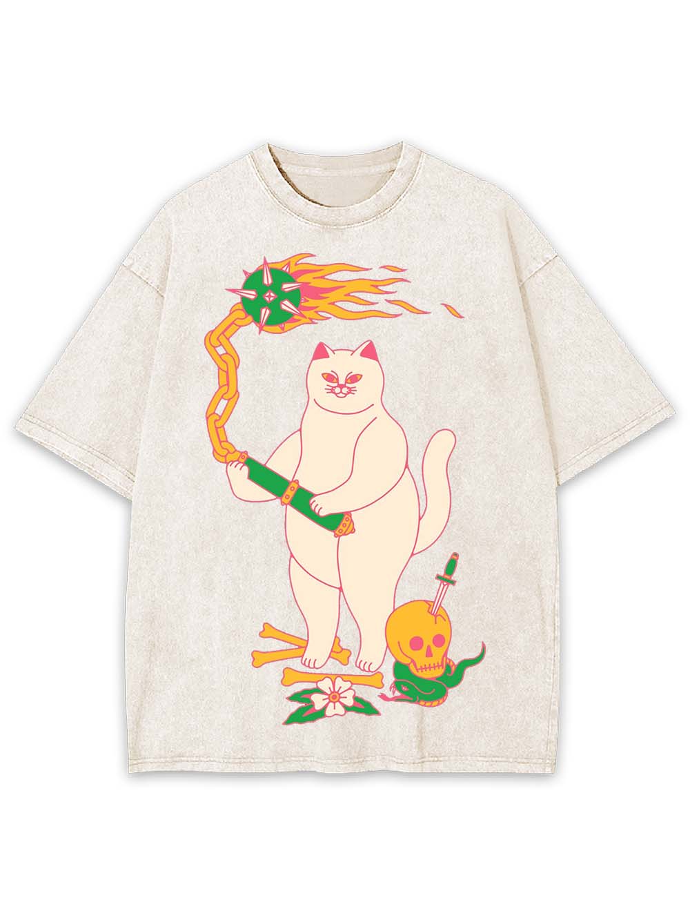 FEROCIOUS CAT WASHED TSHIRT