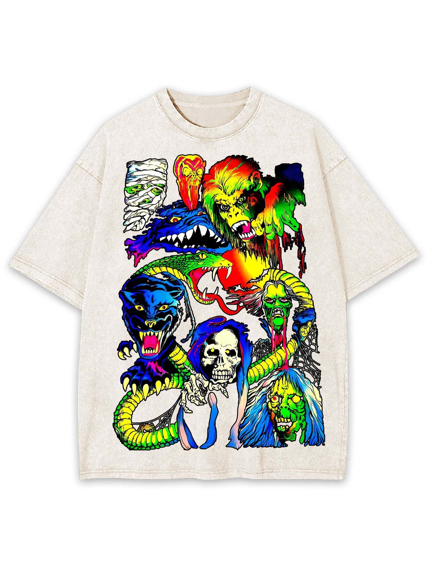 Psychedelic Monster Mash Washed Tshirt