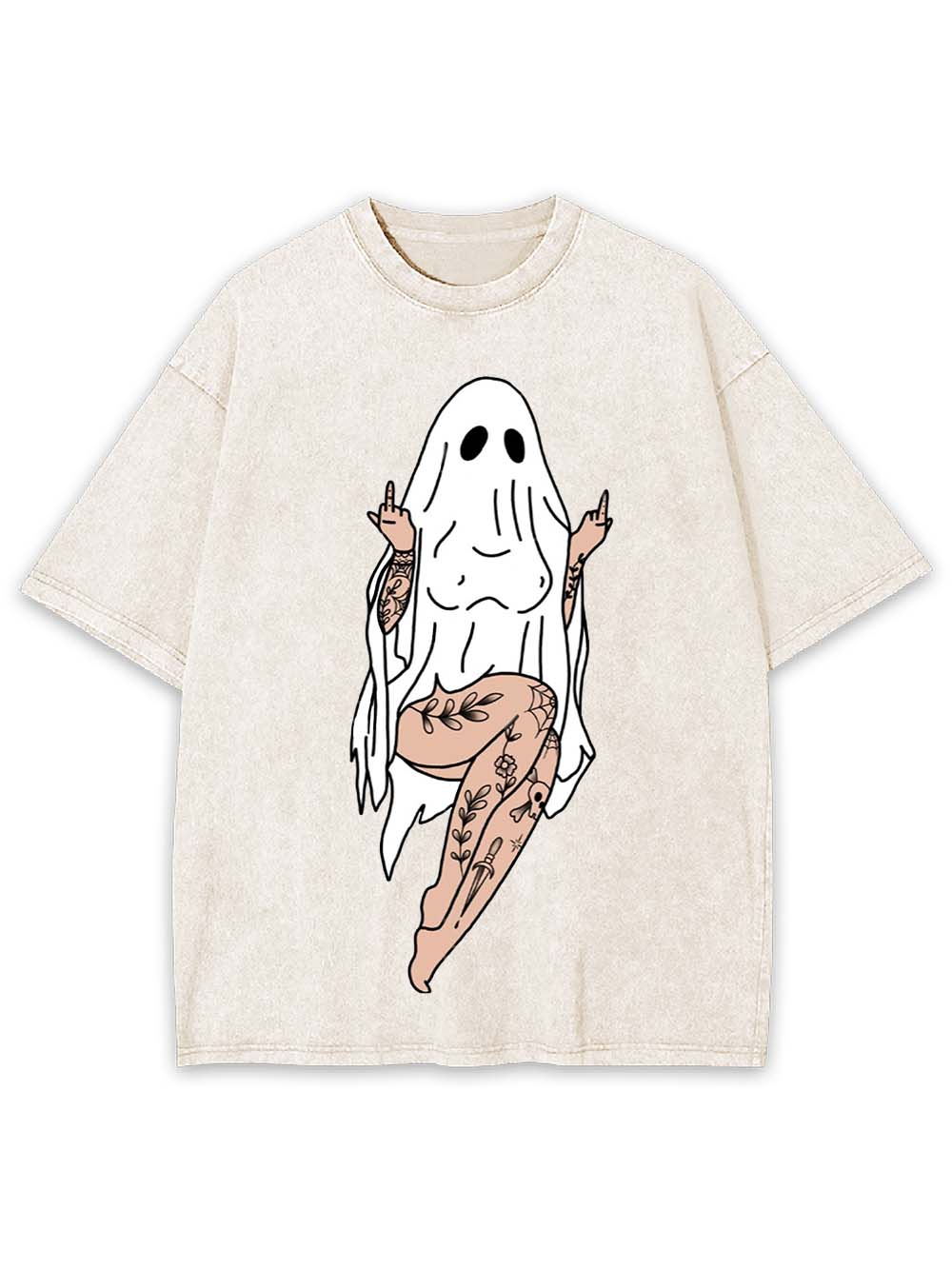 Tattooed Ghost Rebel Washed Tshirt