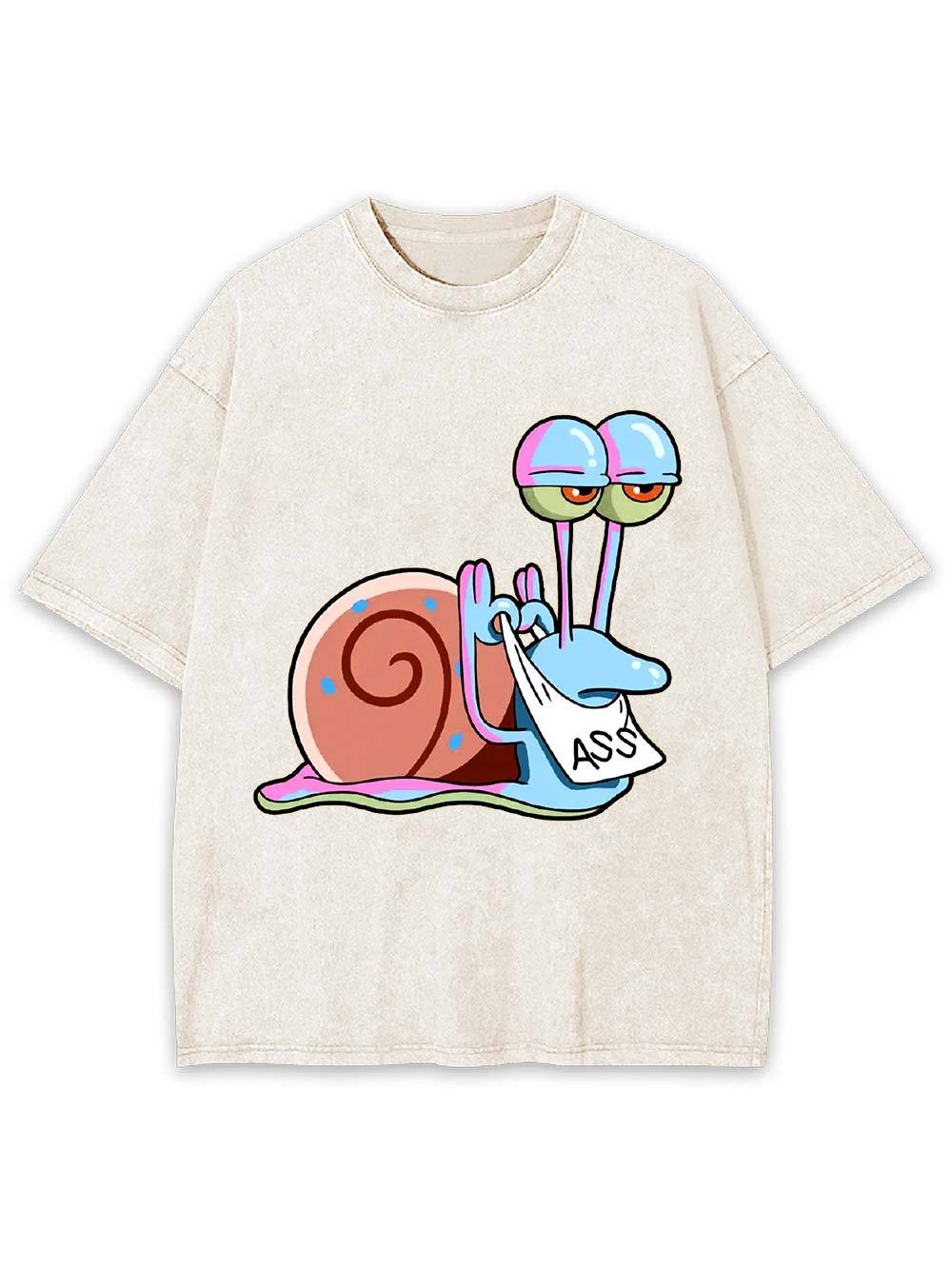Sassy Snail with Attitude Washed Tshirt