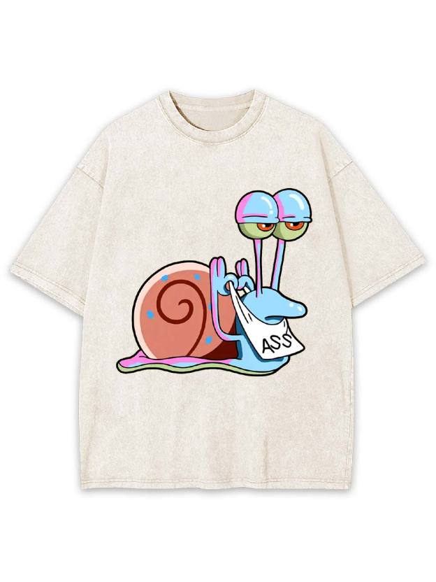 Sassy Snail with Attitude Washed Tshirt