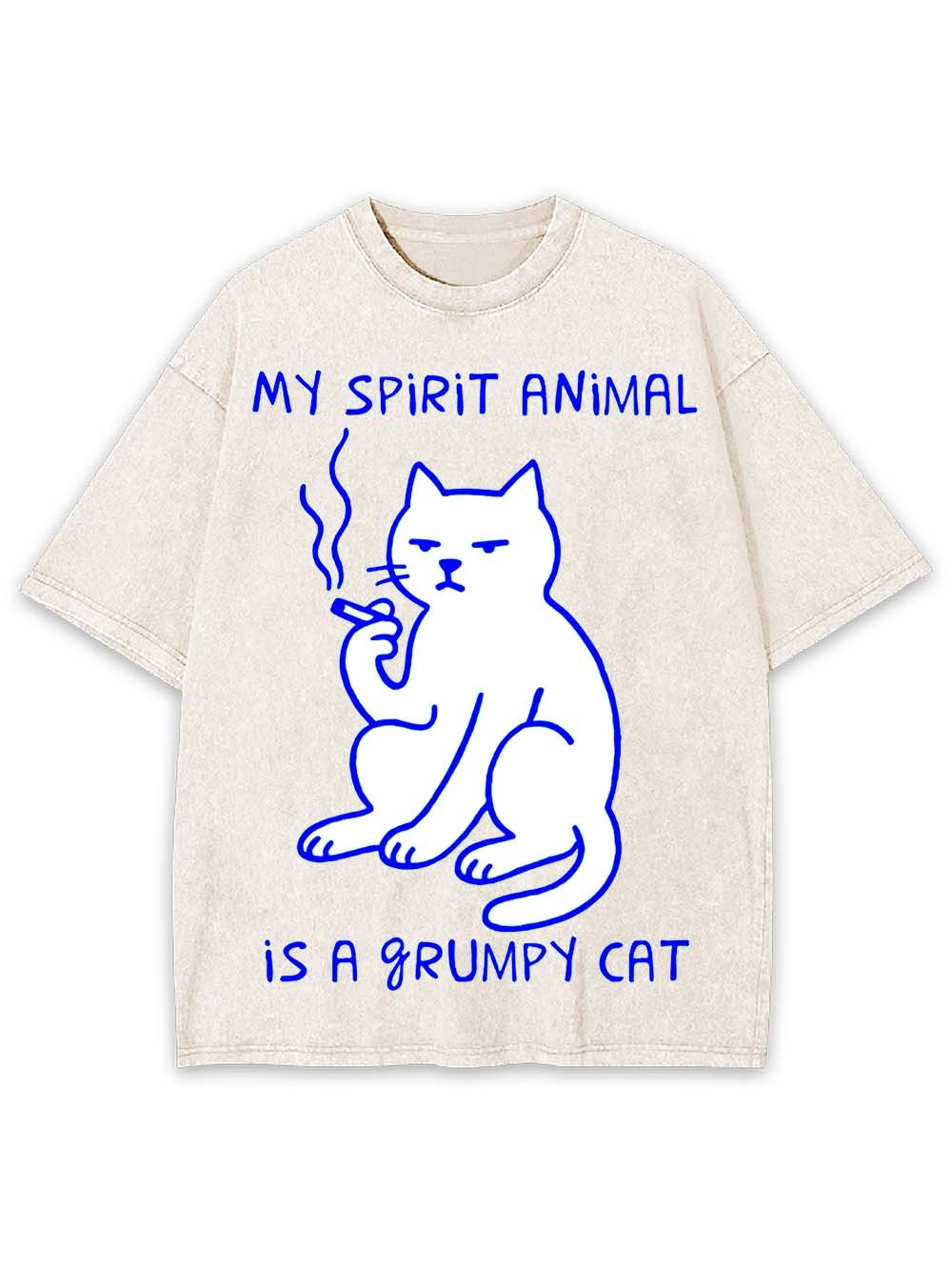 My Spirit Animal Is A Grumpy Cat Washed Tshirt