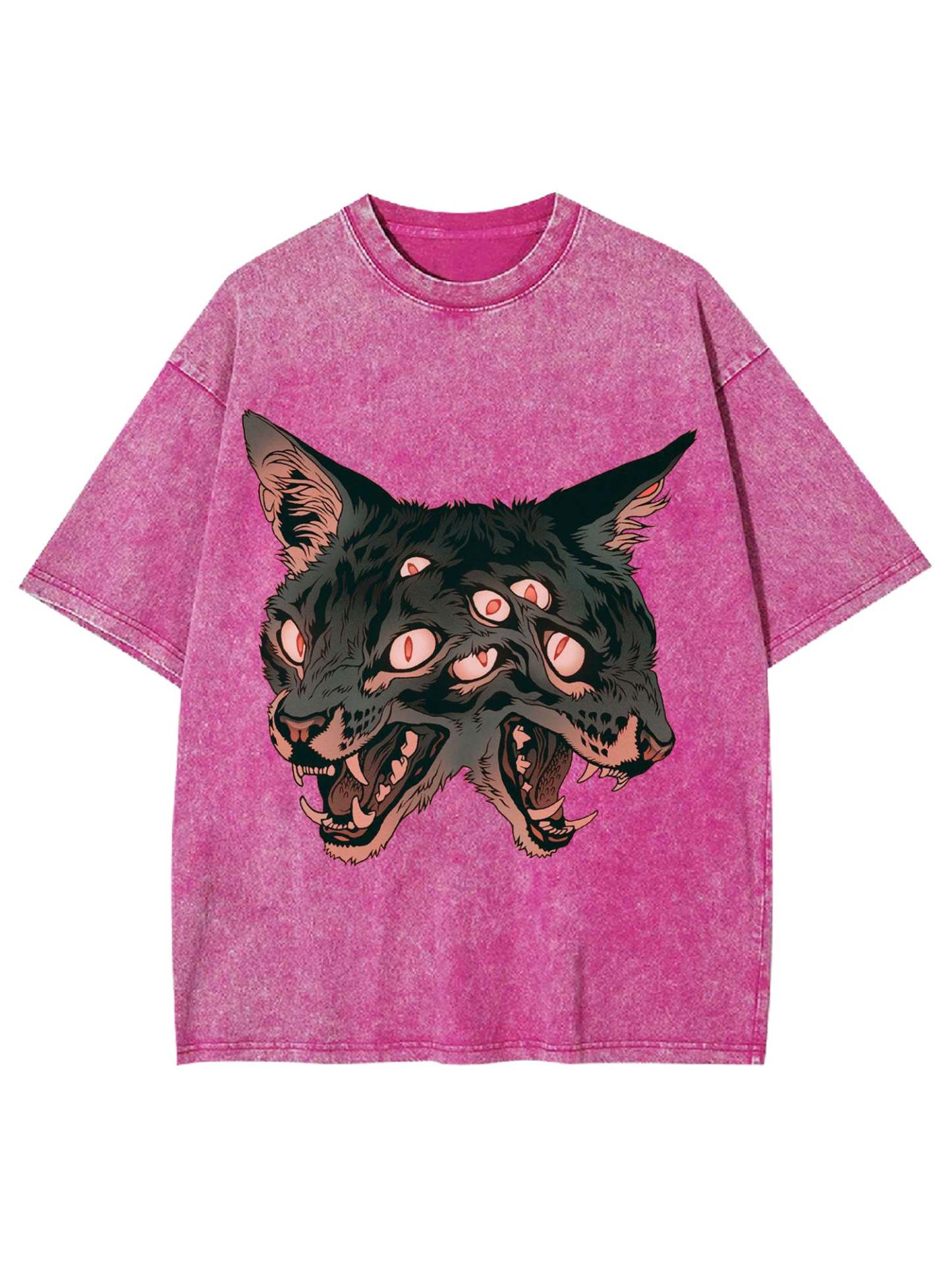 Two Headed Wolf Washed Tshirt