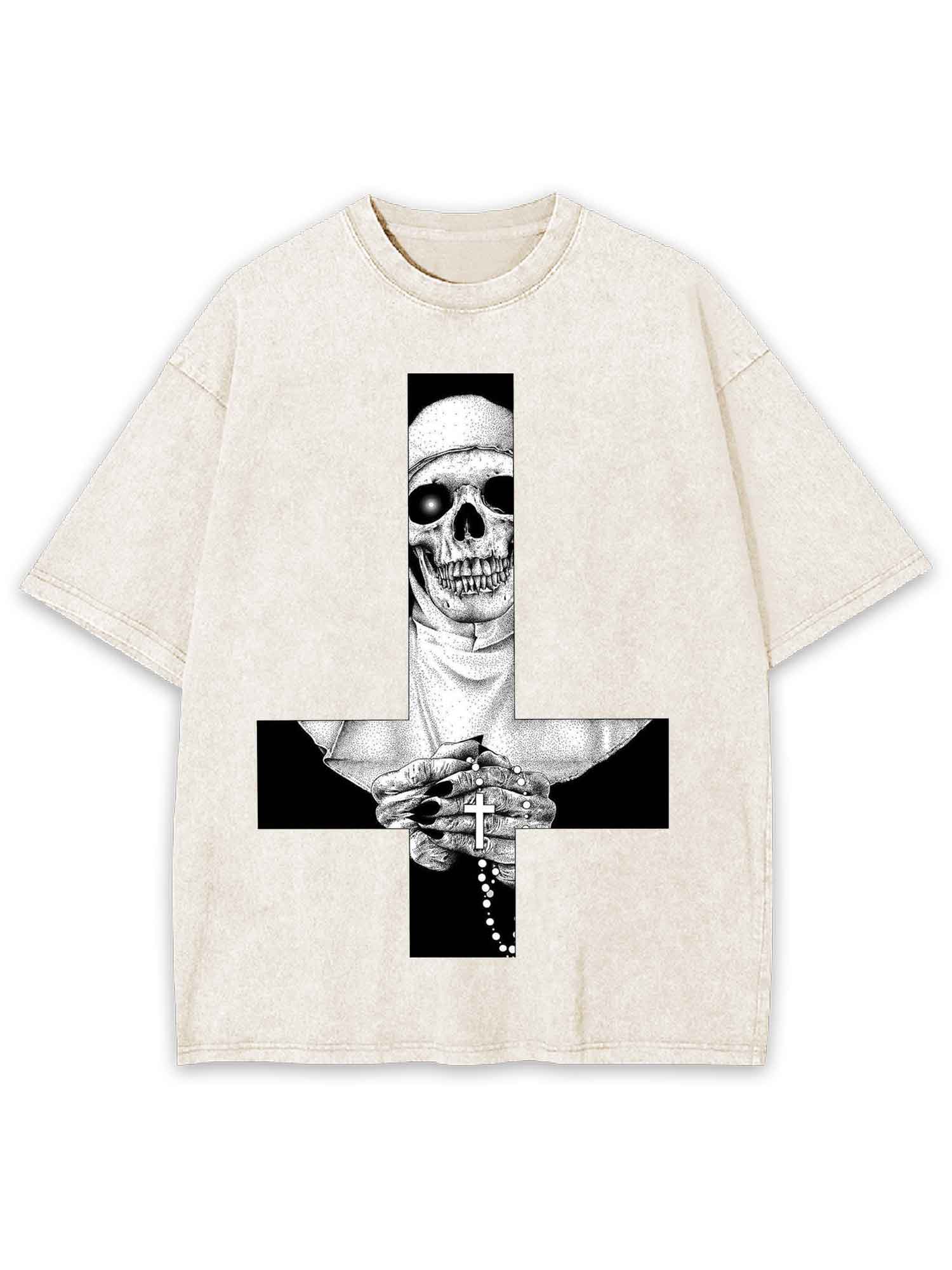 Skeletal Nun Washed Tshirt