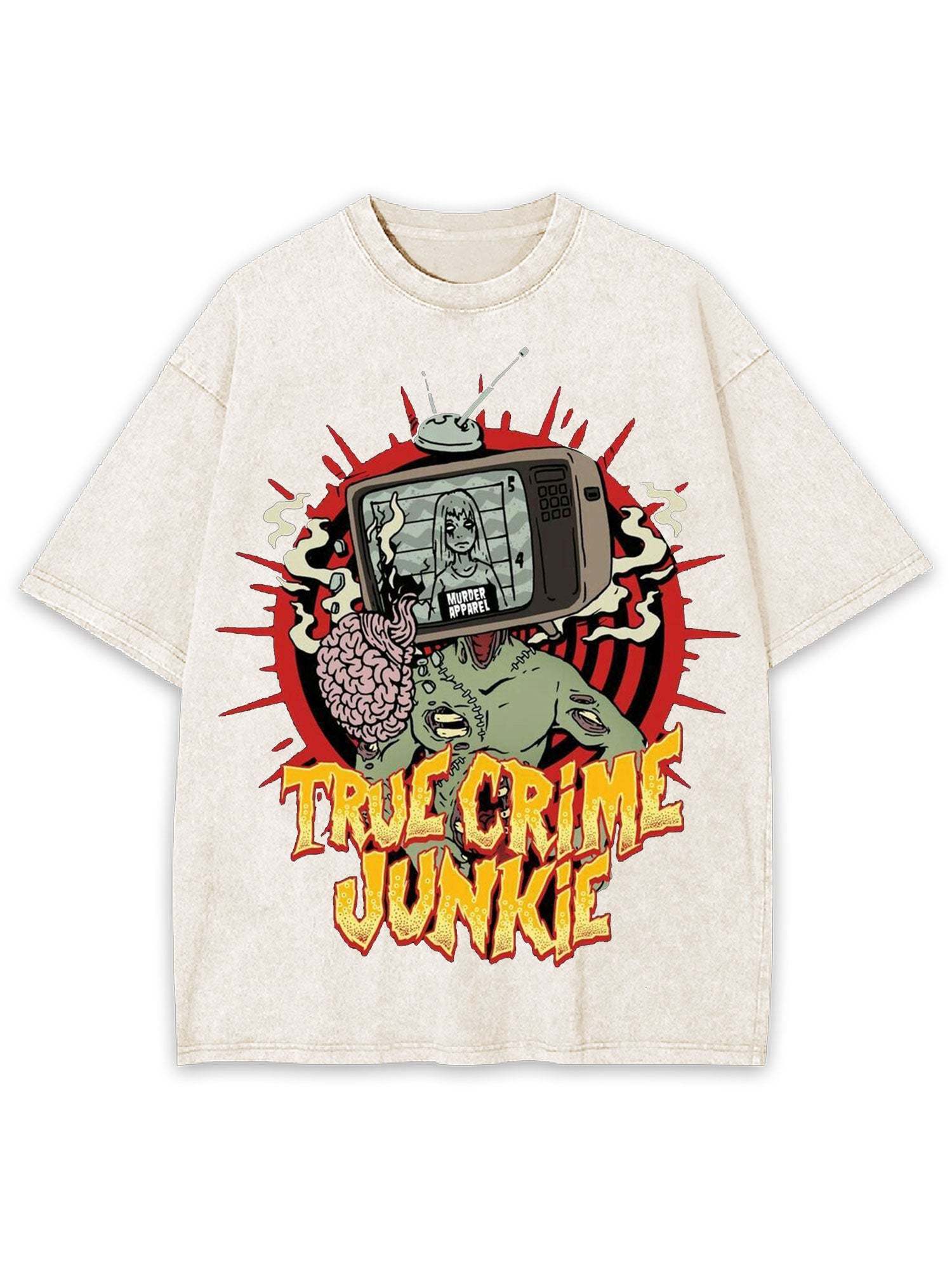 True Crime Junkie Washed Tshirt