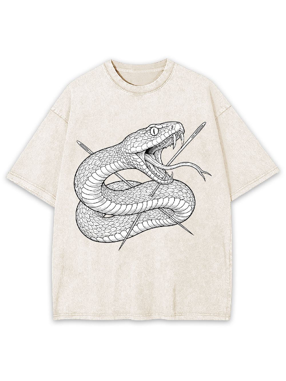Painful Coiled Snake Washed Tshirt