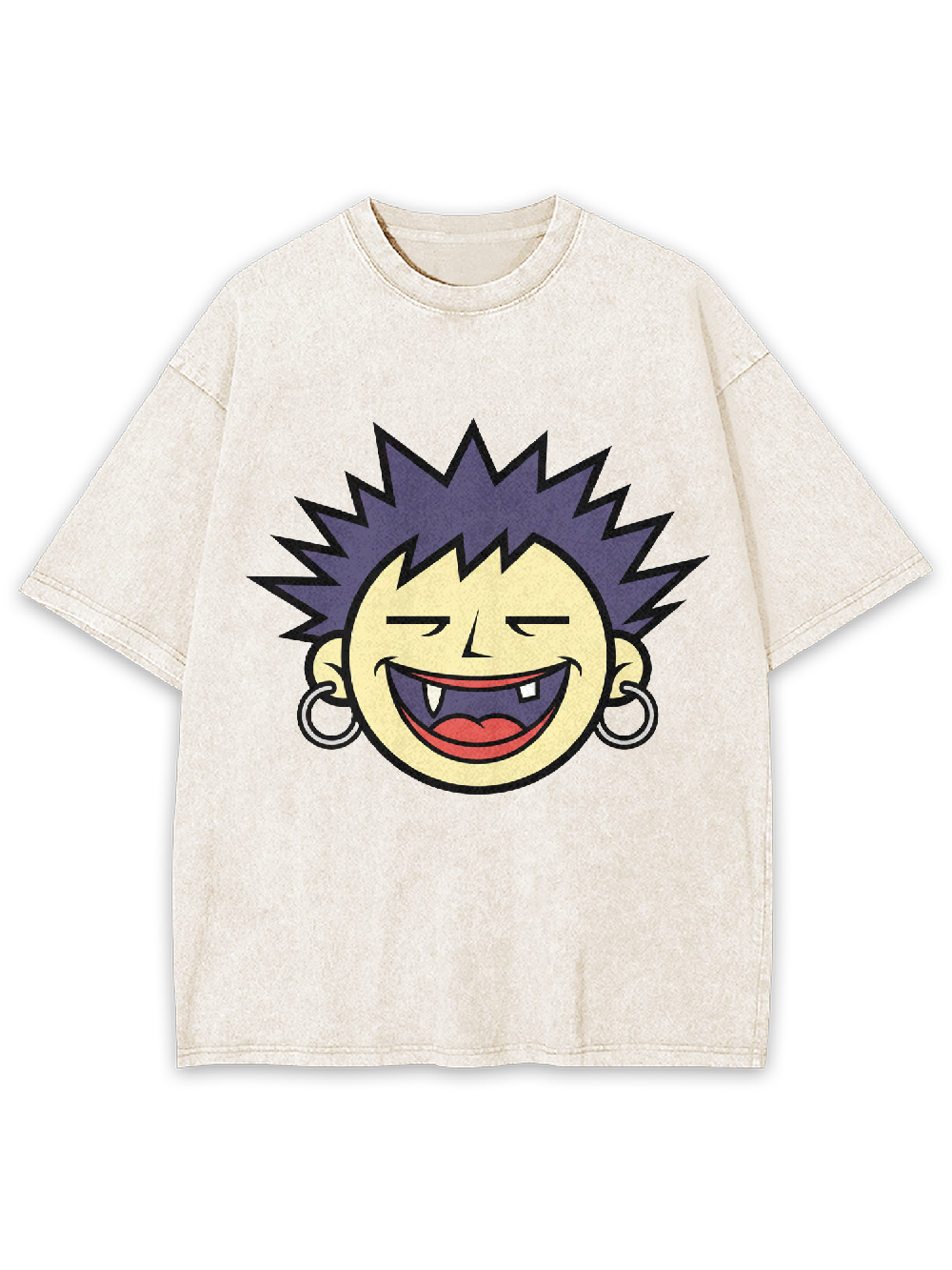 Squinty-Eyed Punk Face Washed Tshirt