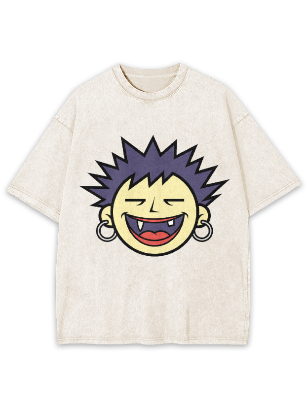 Squinty-Eyed Punk Face Washed Tshirt