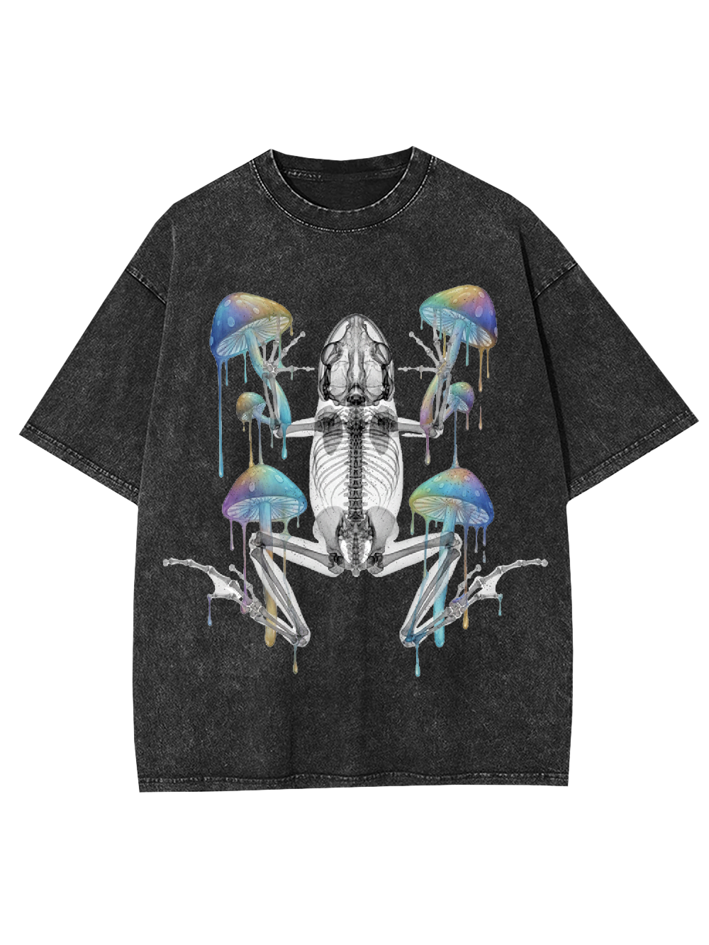 Perspective Skeleton Frog Washed Tshirt