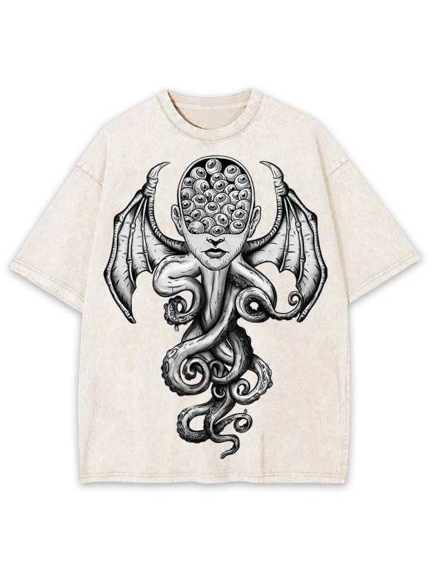 Octopus-Woman Hybrid Washed Tshirt