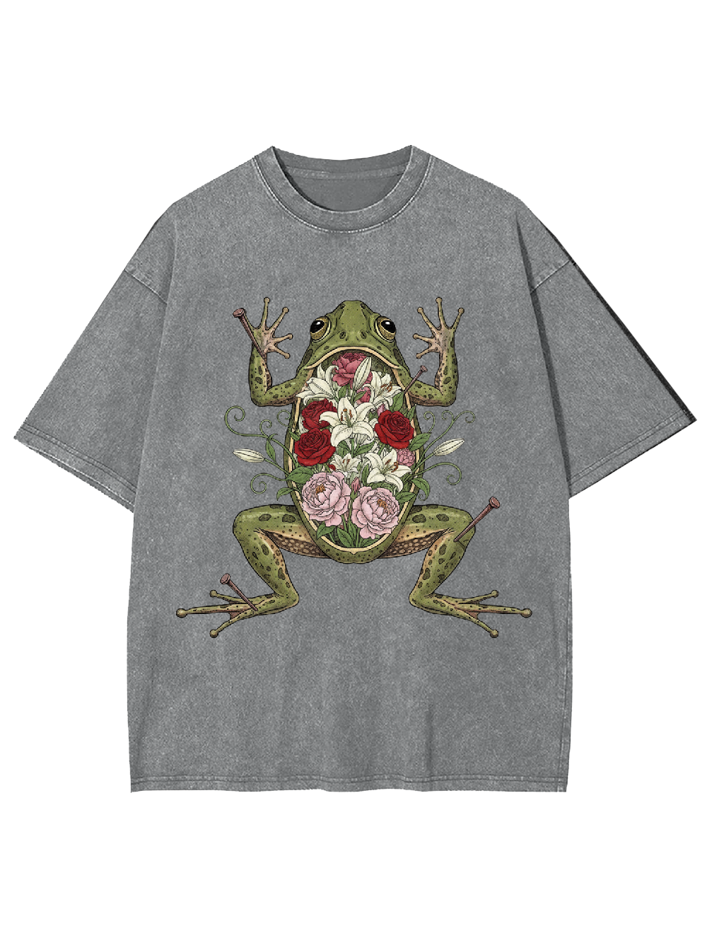 Floral Organs Frog Washed Tshirt