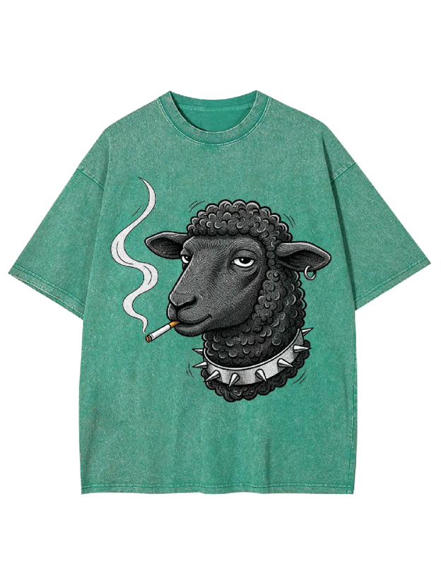 Smoking Black Sheep Washed Tshirt