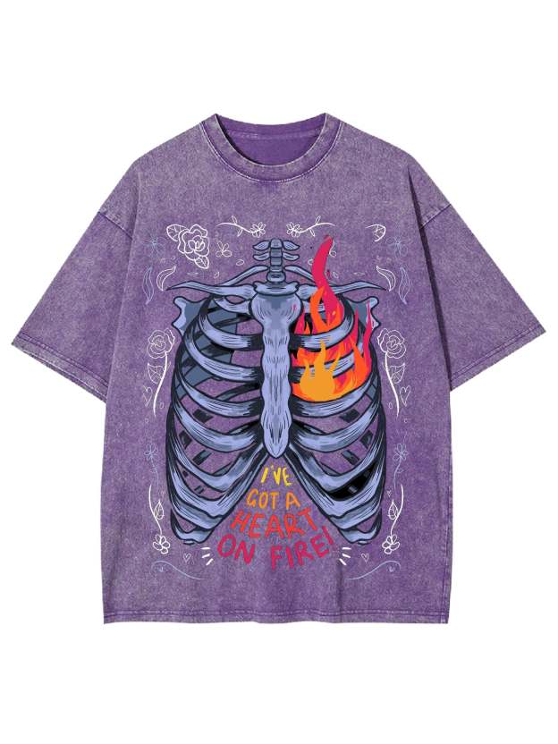 I've Got A Heart On Fire Washed Tshirt