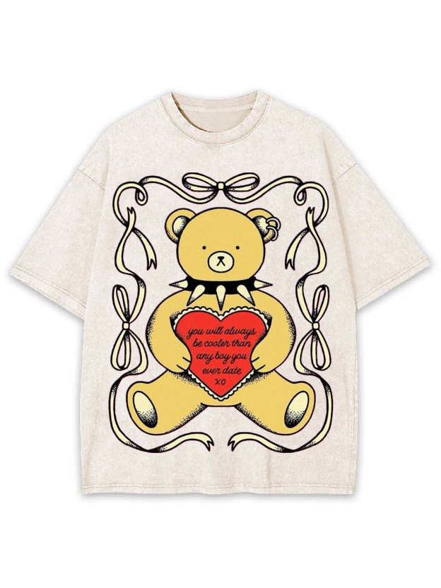 LOVE FROM THE REBEL BEAR WASHED TSHIRT