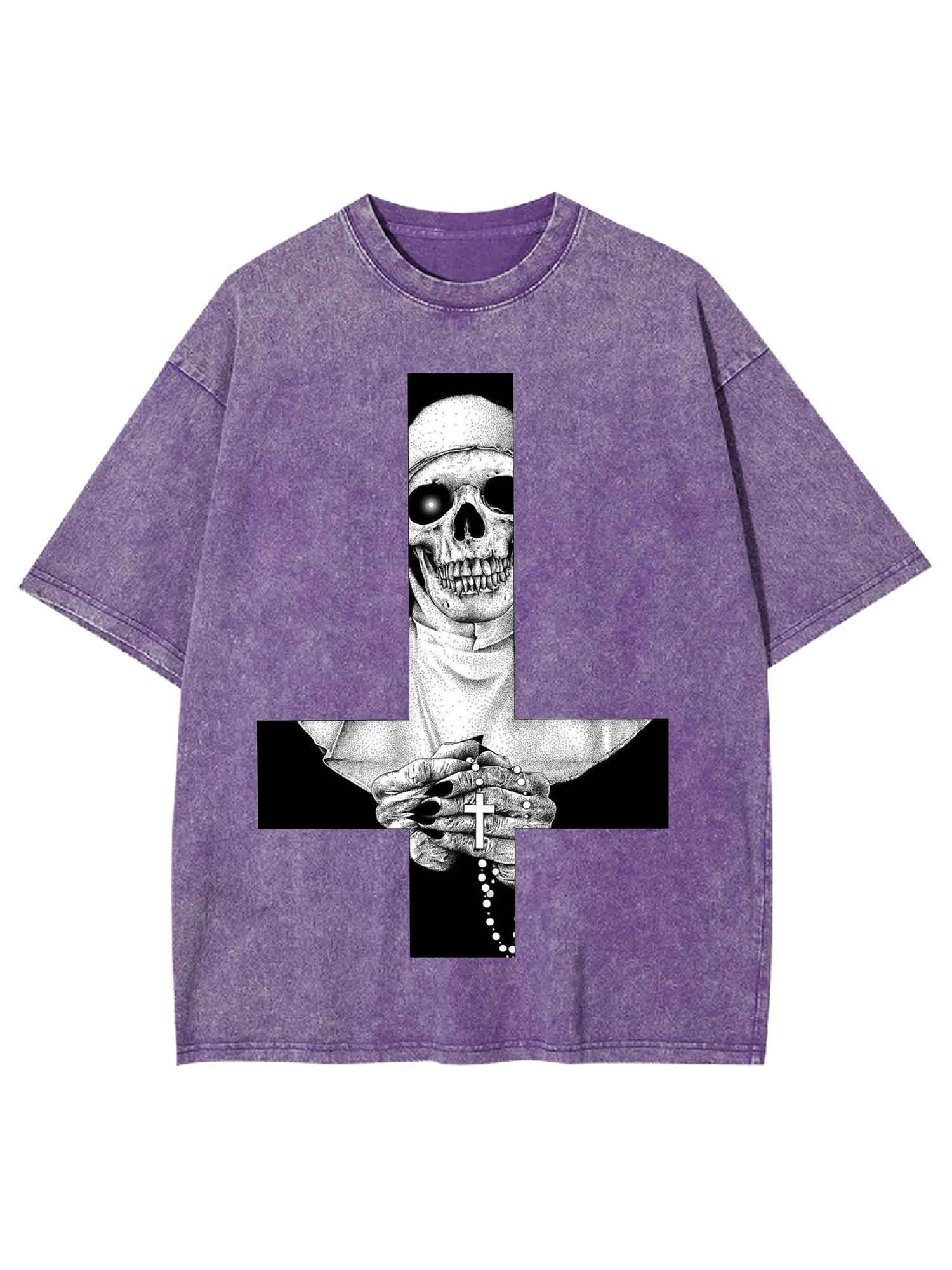 Skeletal Nun Washed Tshirt