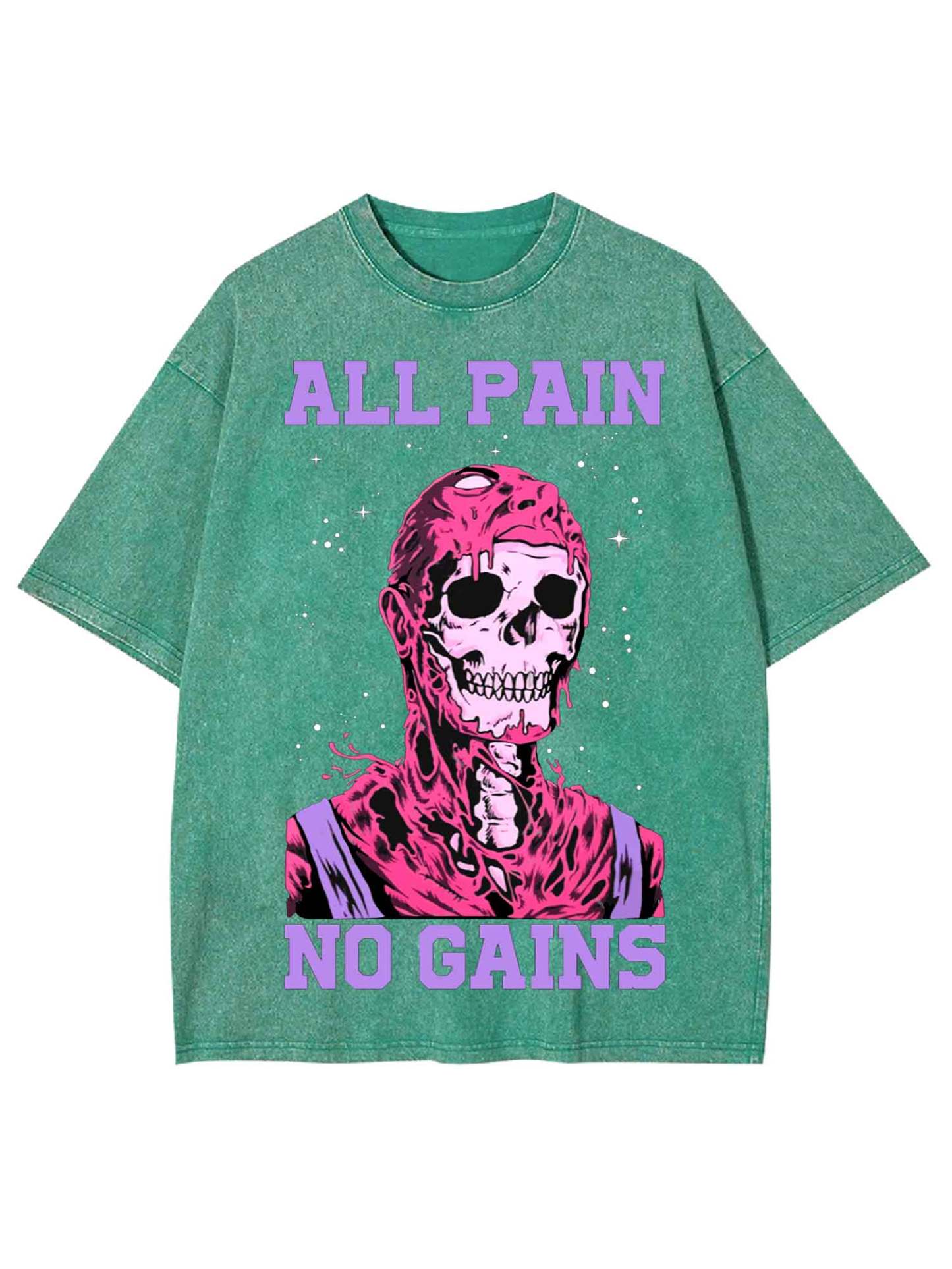 All Pain No Gains Washed Tshirt-ClassyOutlaw Sale