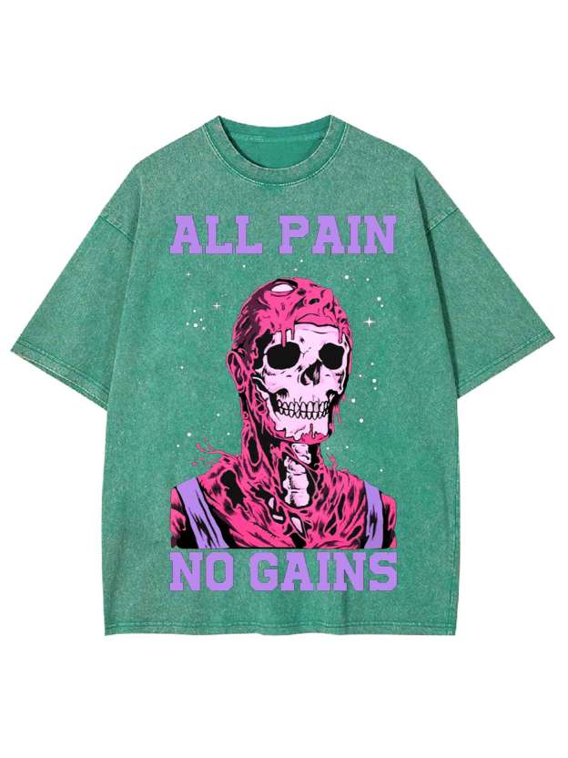 All Pain No Gains Washed Tshirt