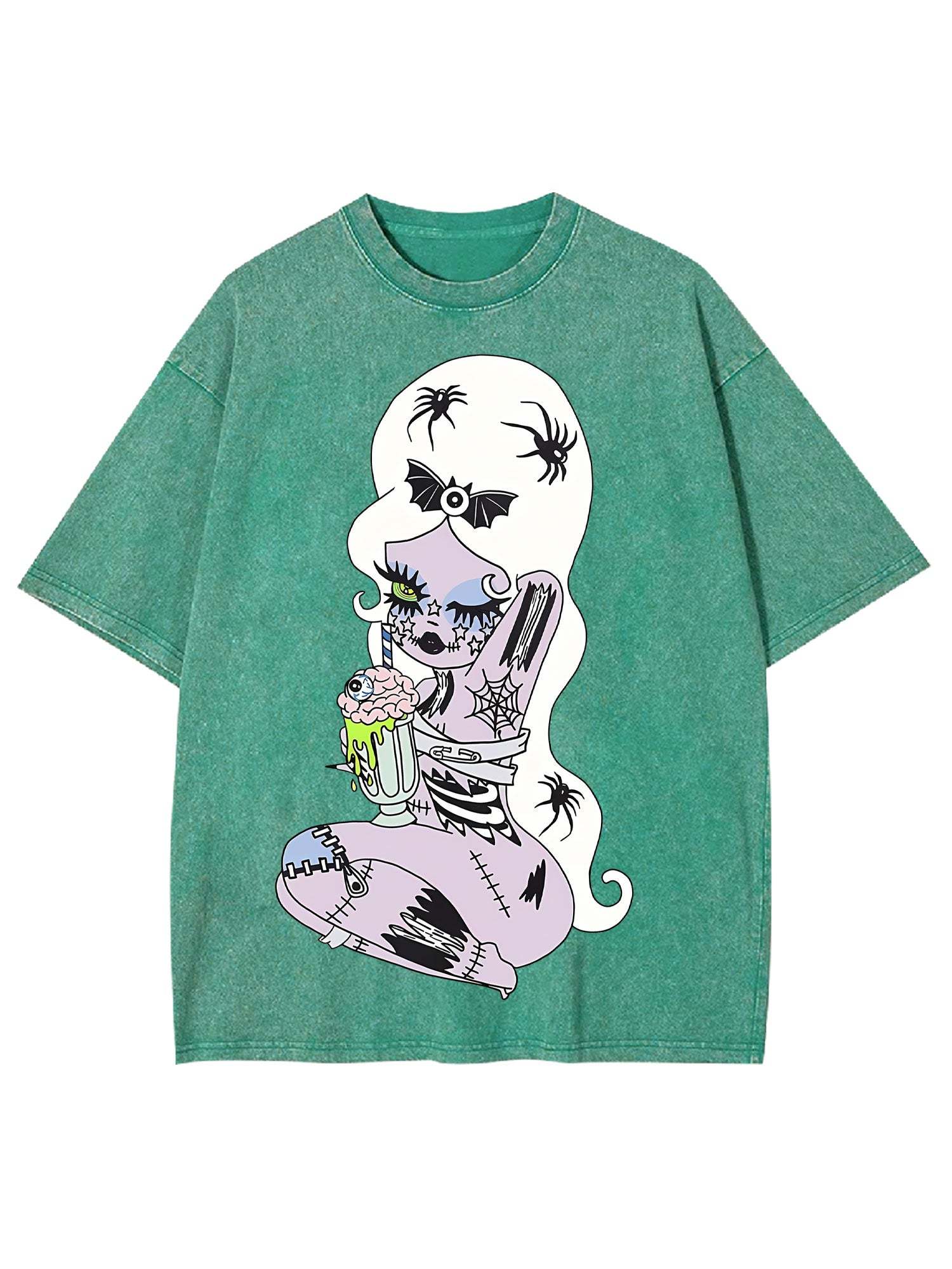 Spooky Milkshake Doll Washed Tshirt-ClassyOutlaw Sale