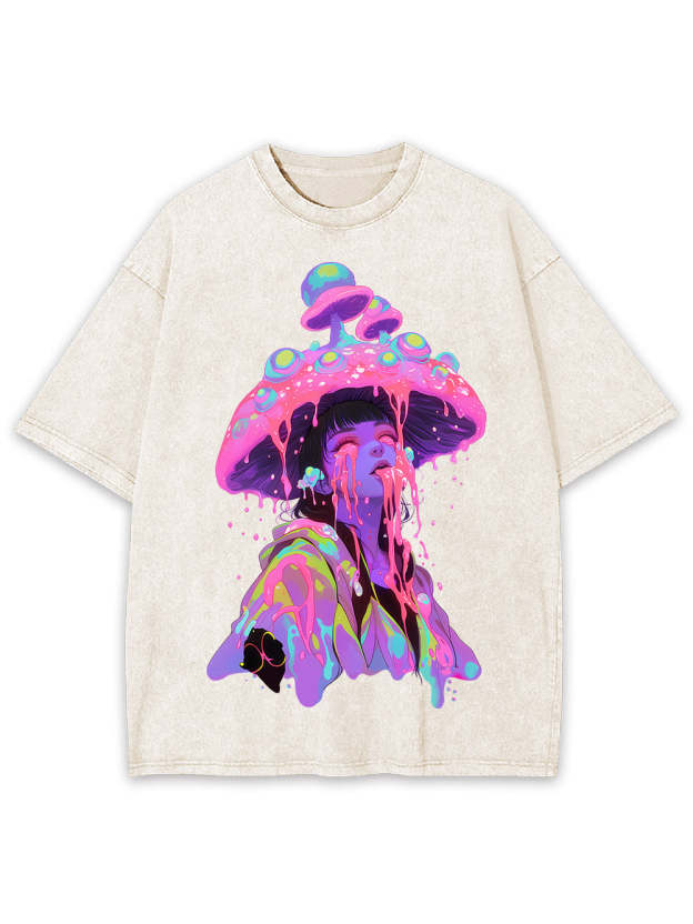 Mushroom Dreamscape Washed Tshirt