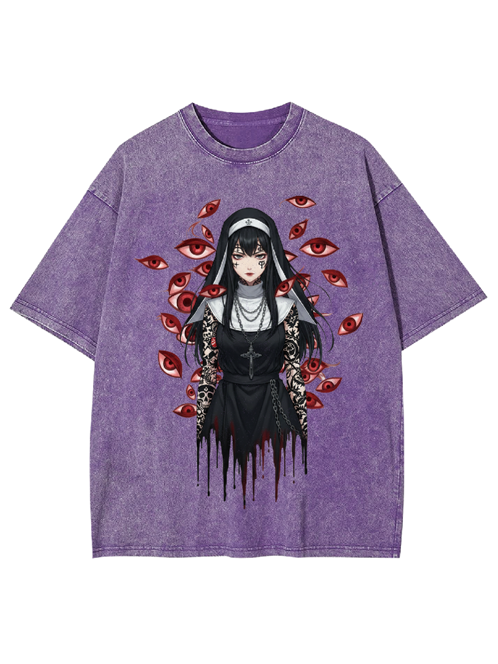 Multi-Eyed Nun Washed Tshirt